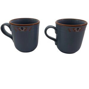 Noritake Blue Adobe 8678 Stoneware Coffee Tea Mugs Cups – Set of 2